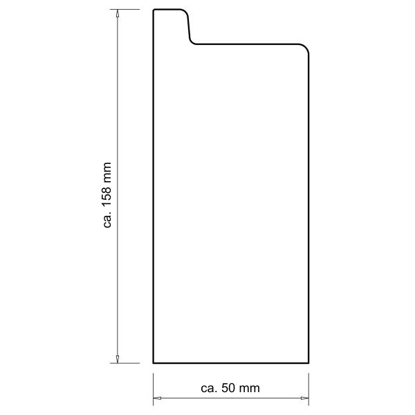 Massivholz weiß lackiert 158x50 mm Endkappe Rohrabdeckleiste